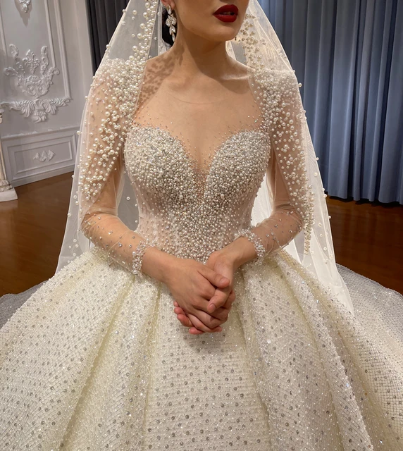Luxury Bridal high quality Long Tail lace Dream Wedding Dress