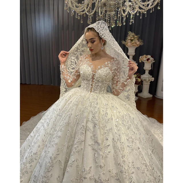 Luxury Latest Designs Beaded Bridal Gown Wedding Dress