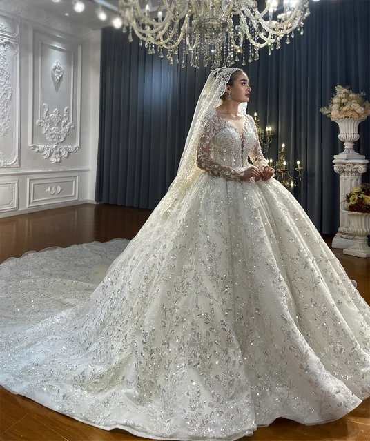 Luxury Latest Designs Beaded Bridal Gown Wedding Dress