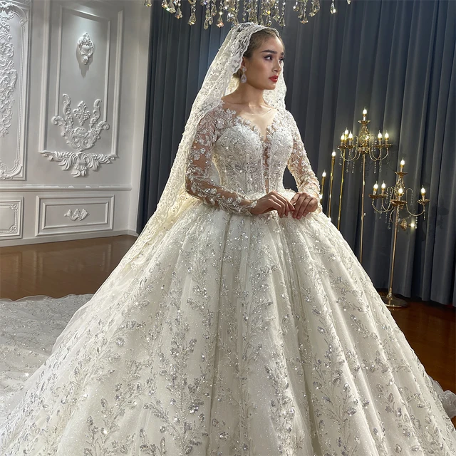 Luxury Latest Designs Beaded Bridal Gown Wedding Dress