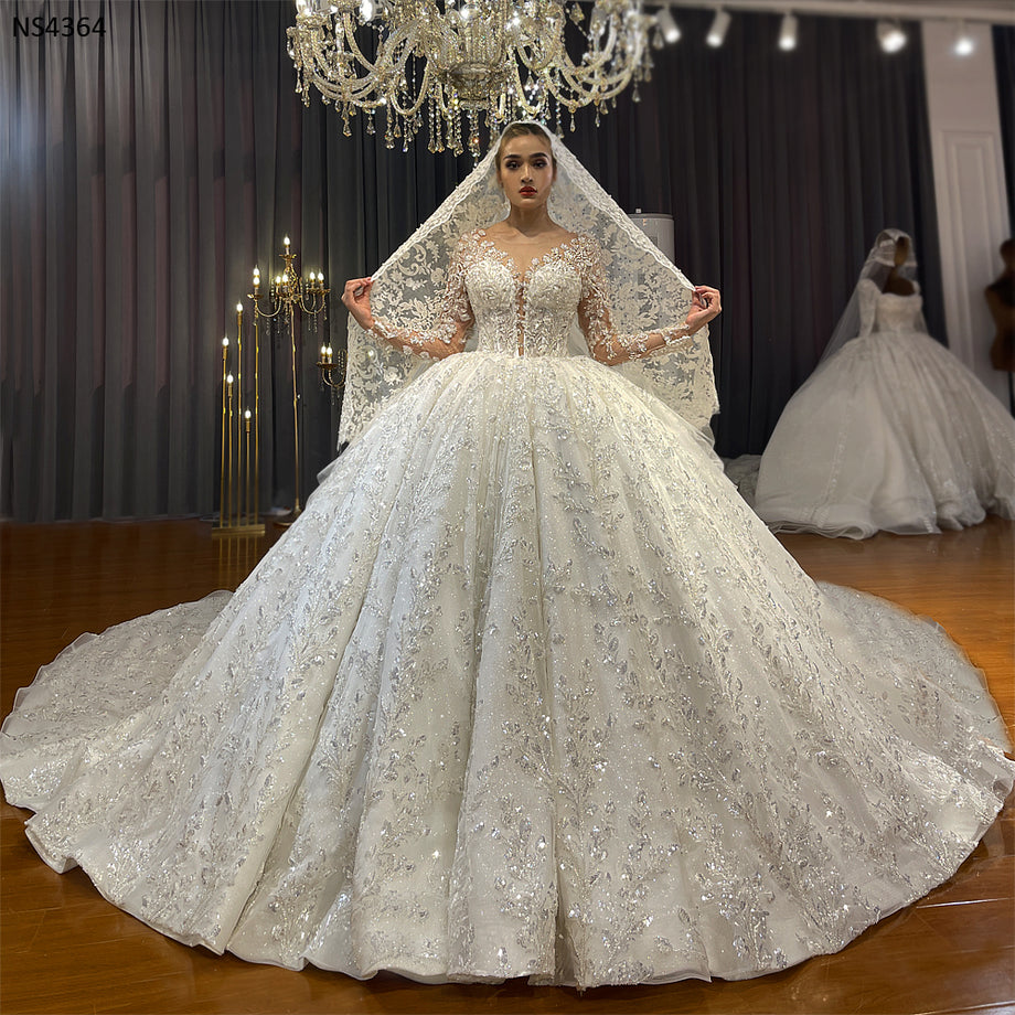Luxury Latest Designs Beaded Bridal Gown Wedding Dress