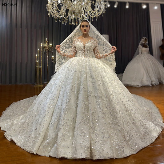 Luxury Latest Designs Beaded  Bridal Gown Wedding Dress