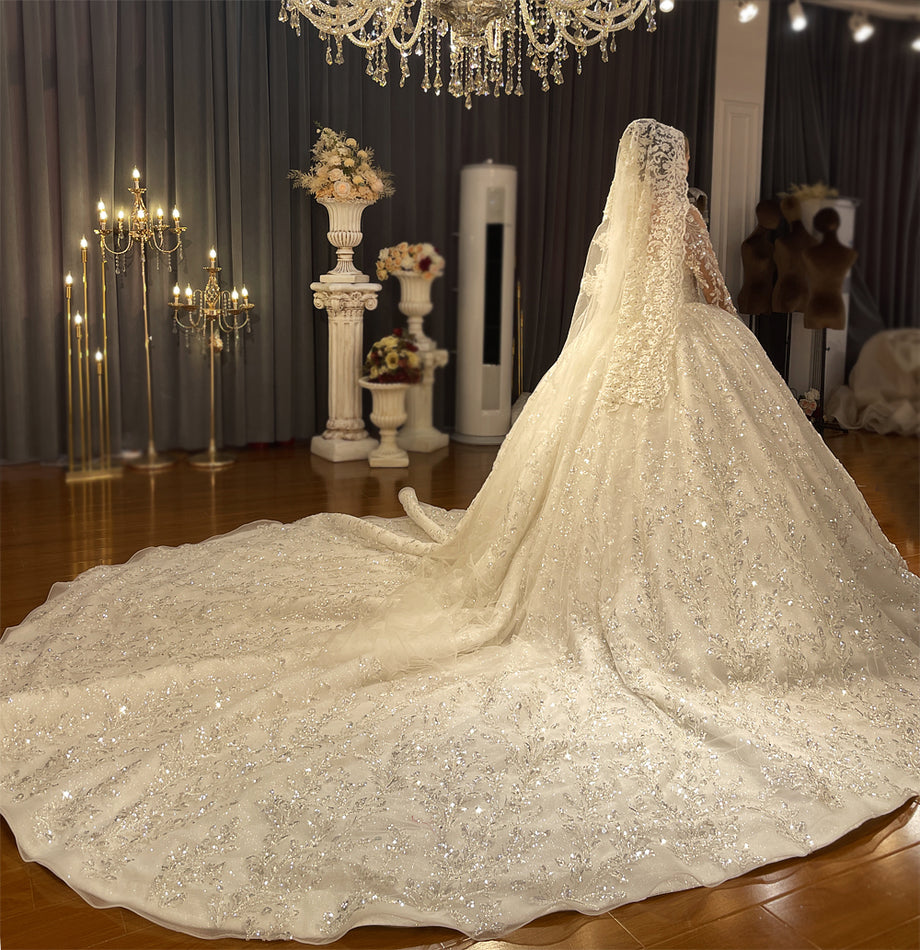 Luxury Latest Designs Beaded Bridal Gown Wedding Dress