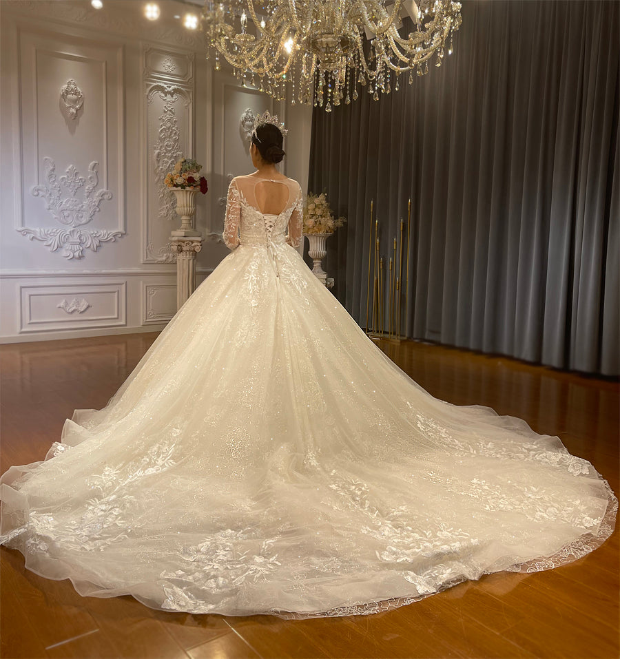 High Quality Lace long sleeves Bridal Wedding Dress