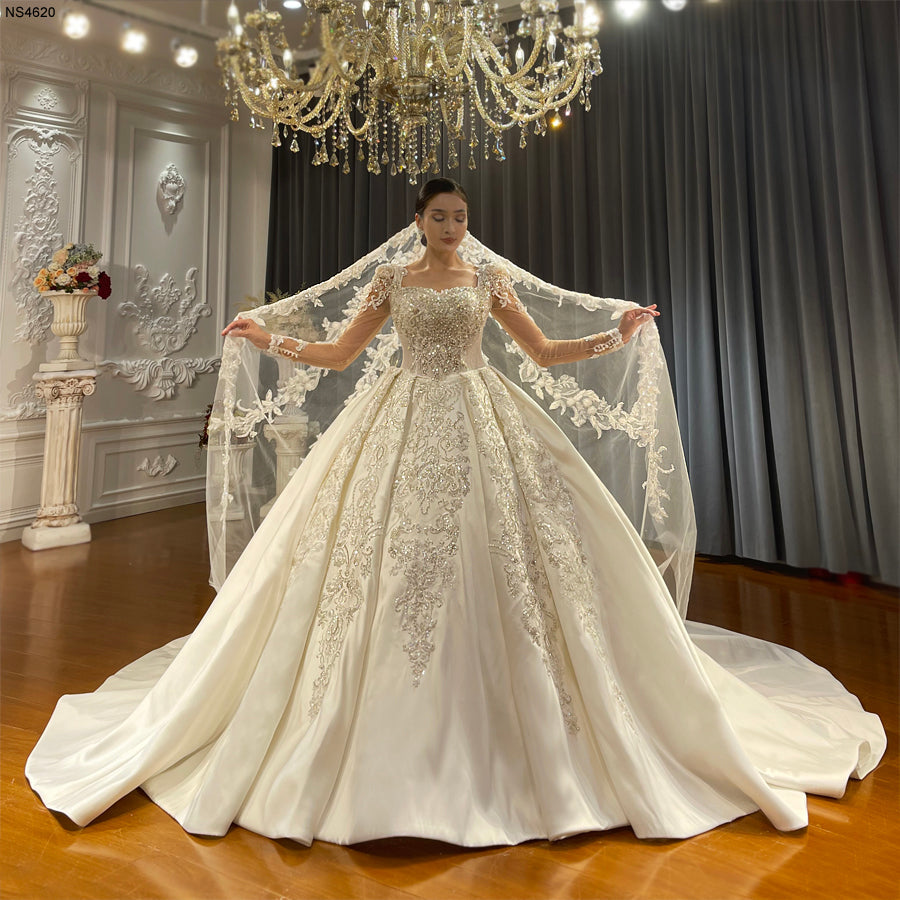 Luxury Latest Designs Beaded Bridal Gown Wedding Dress