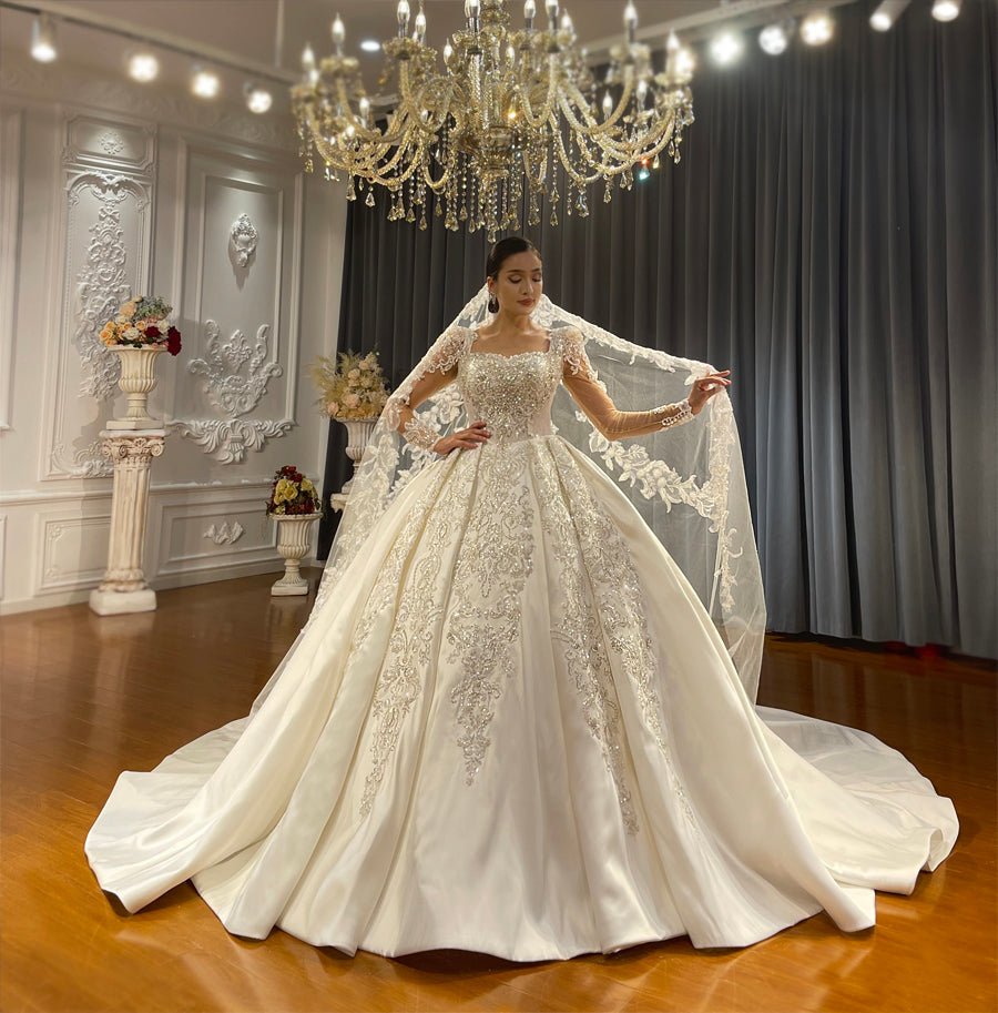 Luxury Latest Designs Beaded Bridal Gown Wedding Dress