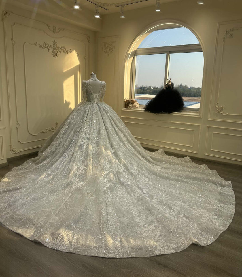 Luxury Latest Designs Beaded Bridal Gown Wedding Dress