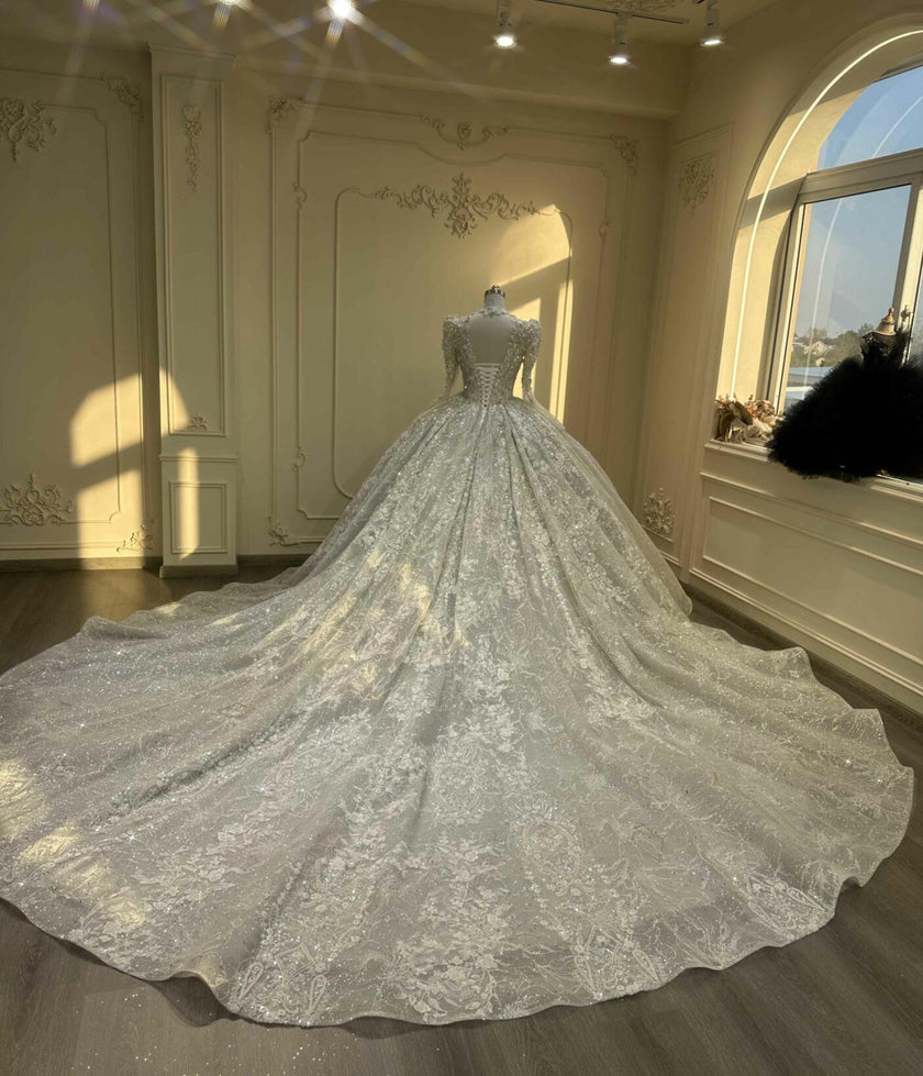 Luxury Latest Designs Beaded Bridal Gown Wedding Dress