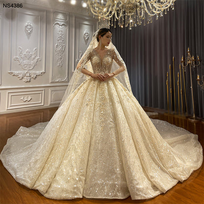 Bridal luxury high quality Gowns Long Tail lace Dream Wedding Dress