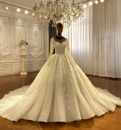 high quality Gowns Long Tail lace Wedding Dress