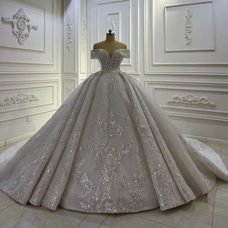 Vintage Princess Lace Appliqued Flower Ball Gown Dress Women Wedding sultanti Vintage Princess Lace Appliqued Flower Ball Gown Dress Women Wedding sultanti