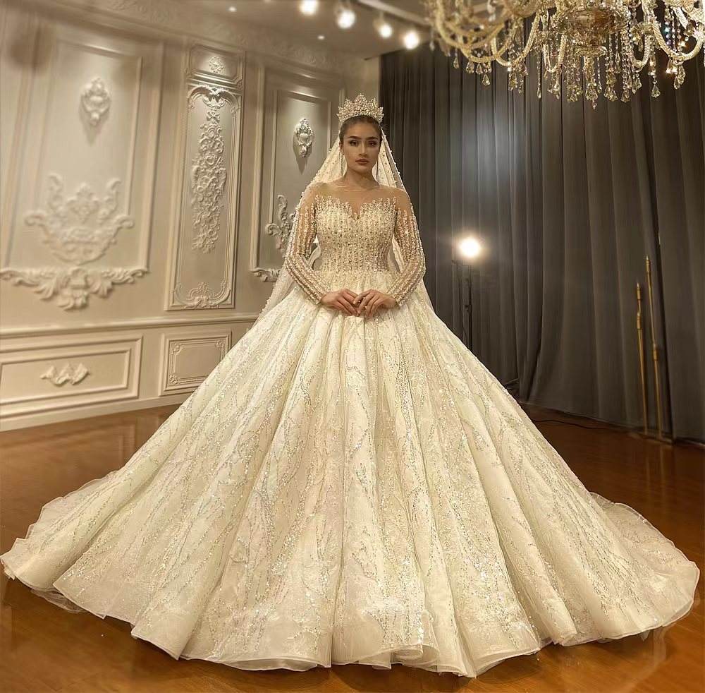 Sweetheart Elegant Women Modest Bridal Gowns Trailing Wedding Dresses sultanti Sweetheart Elegant Women Modest Bridal Gowns Trailing Wedding Dresses sultanti