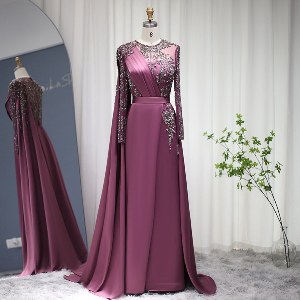 Burgundy Long Evening Dresses with Cape Sleeve Luxury Formal Dress for sultanti Burgundy Long Evening Dresses with Cape Sleeve Luxury Formal Dress for sultanti