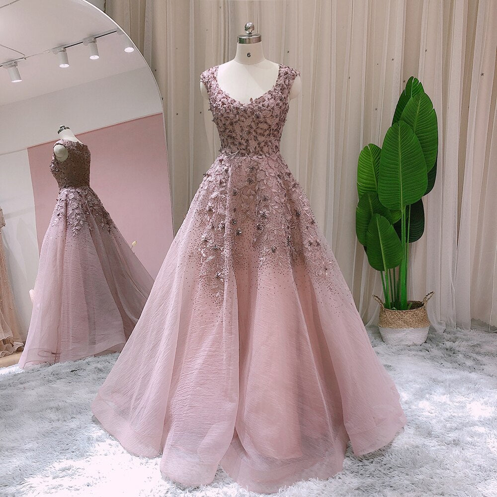 Elegant Ball Gown Rose Pink Evening Dress for Women Wedding Party Luxu sultanti Elegant Ball Gown Rose Pink Evening Dress for Women Wedding Party Luxu sultanti