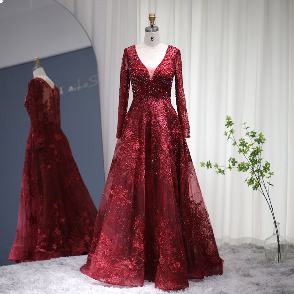 Elegant Long Sleeve Evening Dresses Luxury Formal Party Dress for Wome sultanti Elegant Long Sleeve Evening Dresses Luxury Formal Party Dress for Wome sultanti