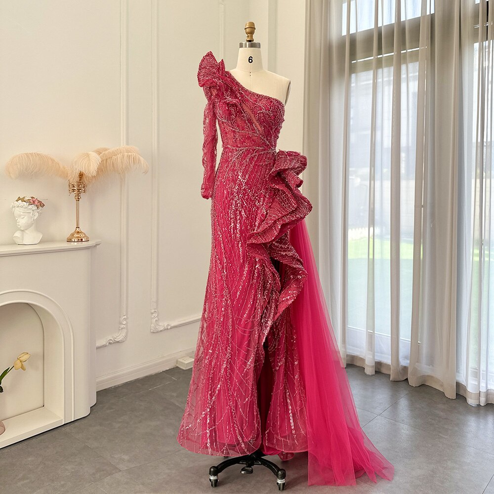 One Shoulder Luxury Evening Dresses Side Slit Mermaid Prom Formal Dres sultanti One Shoulder Luxury Evening Dresses Side Slit Mermaid Prom Formal Dres sultanti