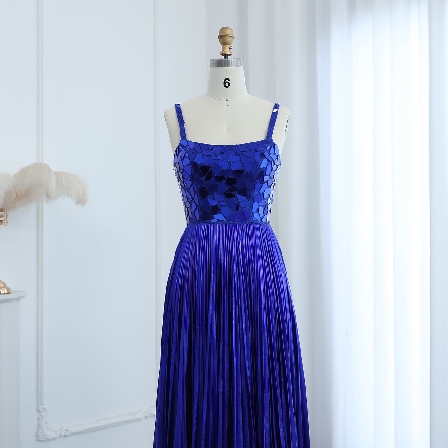 Sparkly Diamond Royal Blue Long Evening Dresses for Women Wedding Elegant Silver Gold Formal Party Gowns