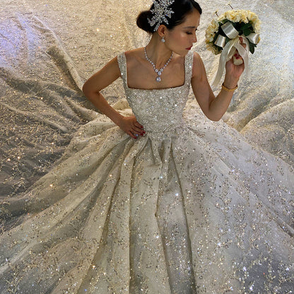 Luxury High Quality Lace long sleeves Bridal Wedding Ball Gown Dress