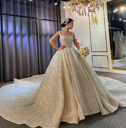 Luxury High Quality Lace long sleeves Bridal Wedding Ball Gown Dress