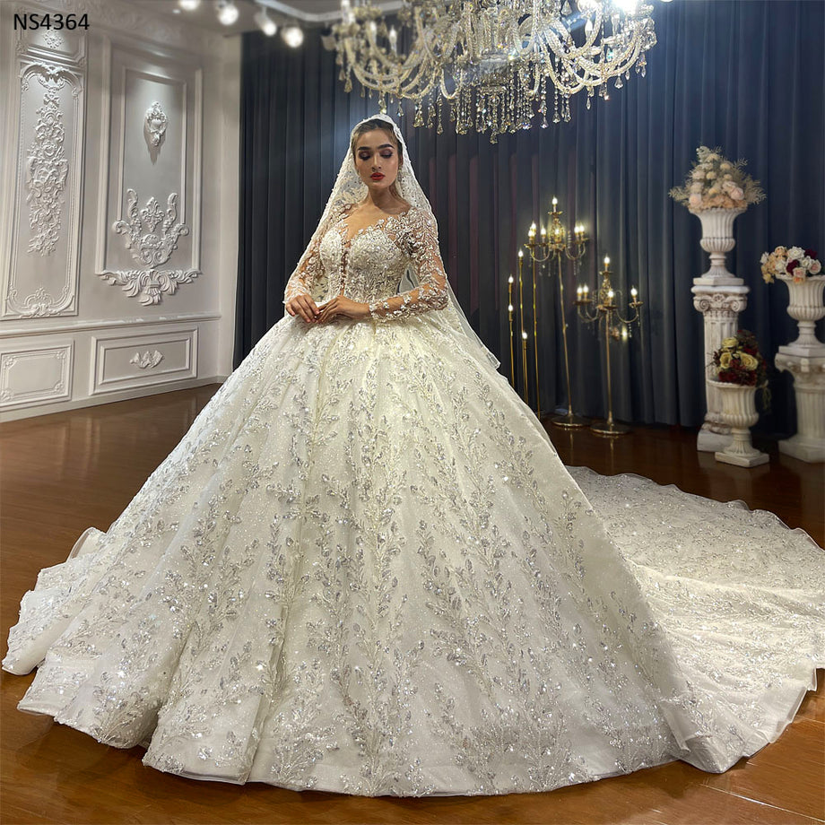 Luxury Latest Designs Beaded  Bridal Gown Wedding Dress