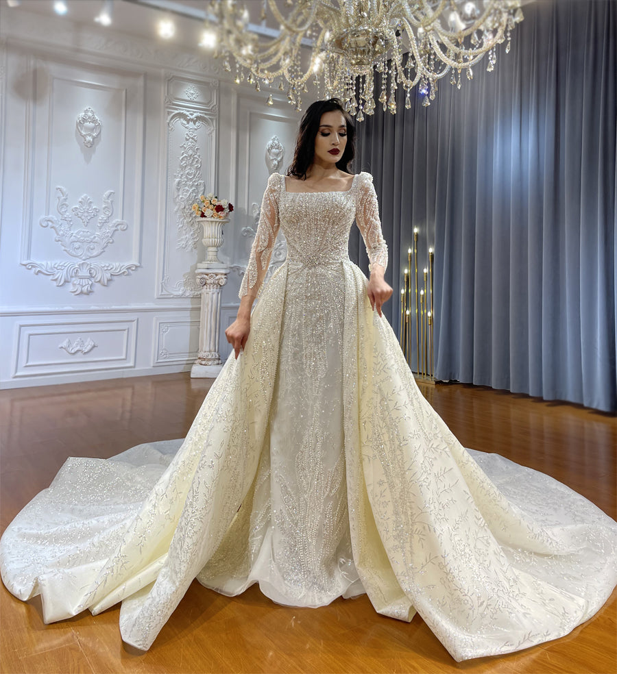 Bridal Mermaid Long Sleeve Lace High Quality Wedding Dress For Women