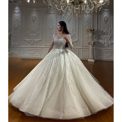 High Quality Lace long sleeves Bridal Wedding Ball Gown Dresses