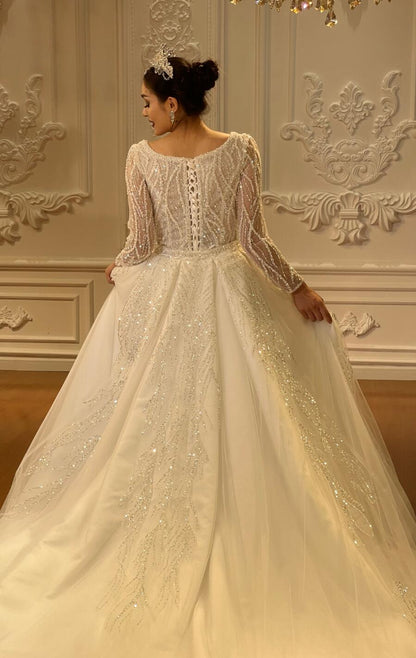 Bridal Mermaid Long Sleeve Lace High Quality Wedding Dress For Women