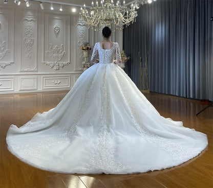 High Quality Lace embroidery Bridal Wedding Ball Gown Dresses