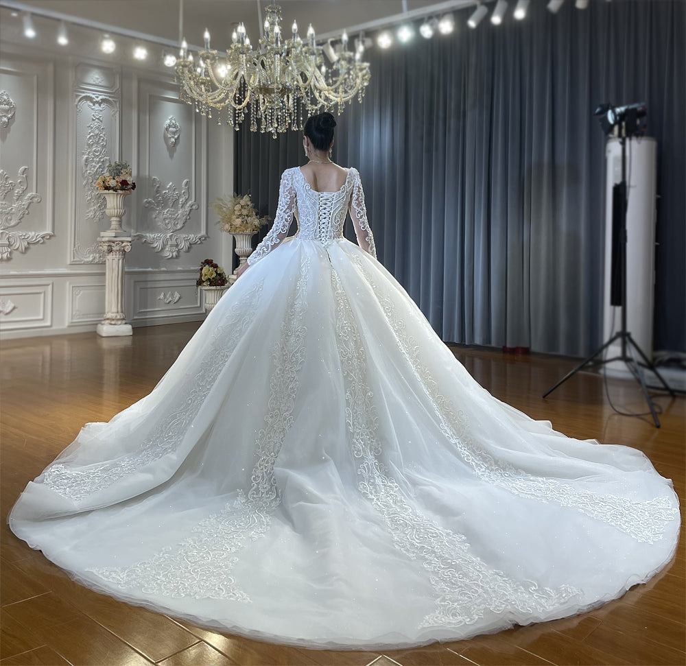 High Quality Lace embroidery Bridal Wedding Ball Gown Dresses