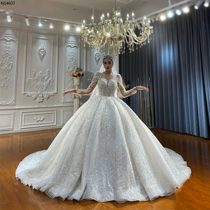 High Quality Lace long sleeves Bridal Wedding Ball Gown Dresses