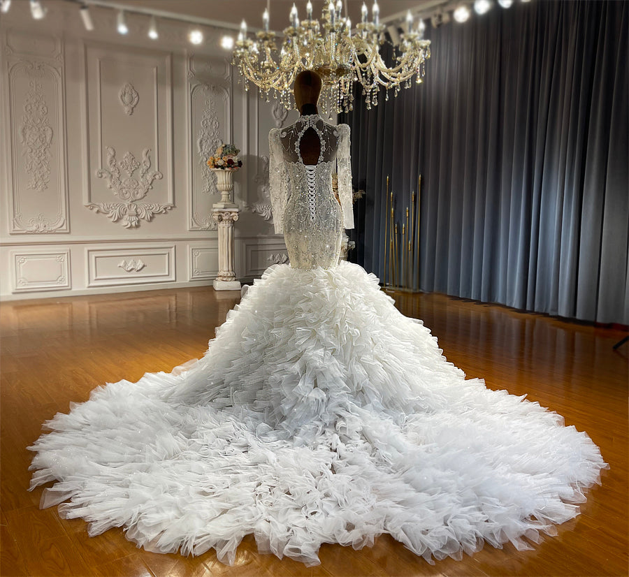High Quality Lace long sleeves Bridal Mermaid Wedding Dresses