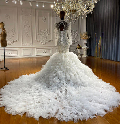 High Quality Lace long sleeves Bridal Mermaid Wedding Dresses