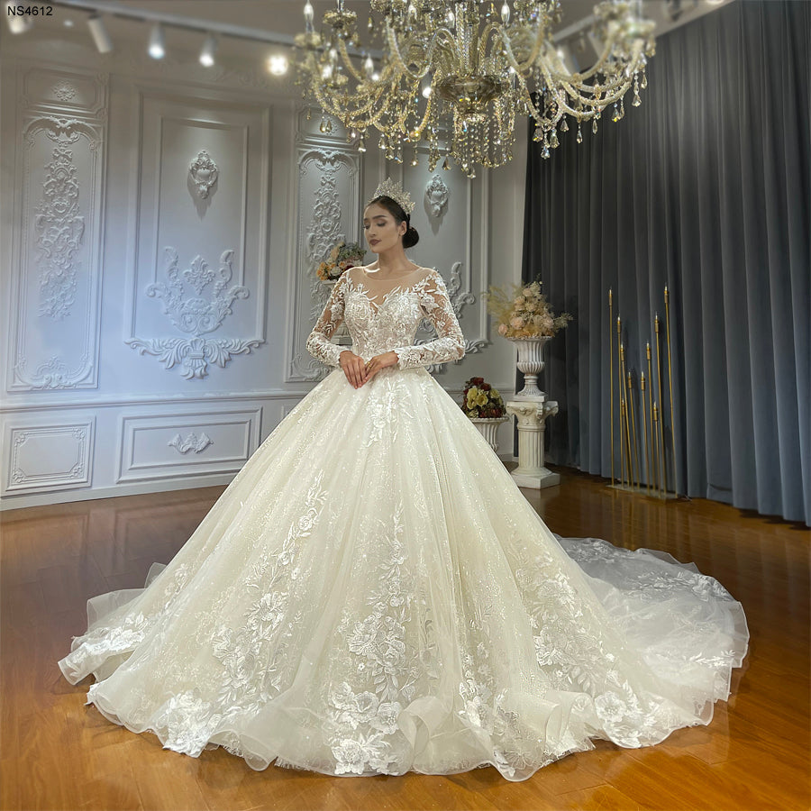 High Quality Lace long sleeves Bridal Wedding Dress