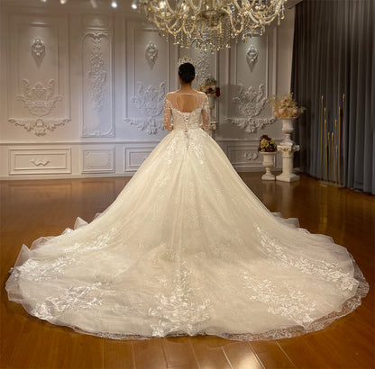 High Quality Lace long sleeves Bridal Wedding Dress