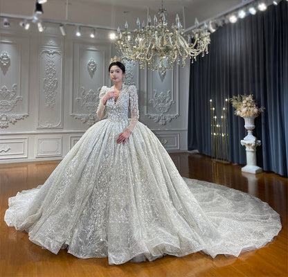 Luxury Latest Designs Beaded  Bridal Gown Wedding Dress