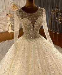 High Quality Lace long sleeves Bridal Wedding Ball Gown Dresses