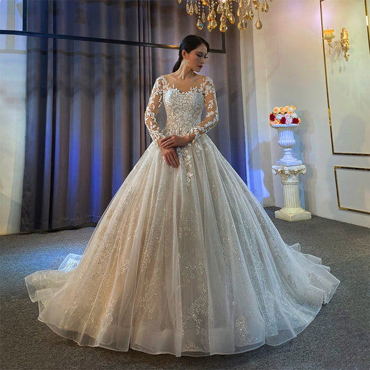 Gowns Long Tail lace Dream Wedding Dress