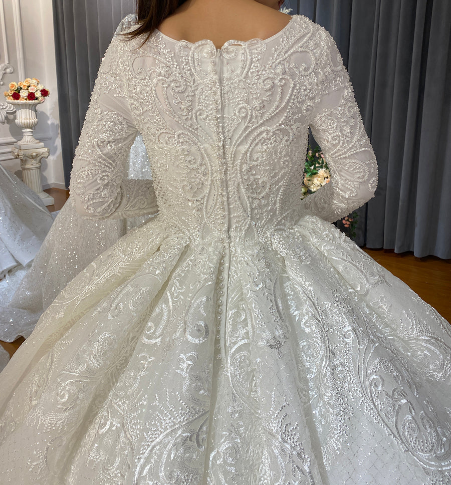 Bridal lace Gowns Long Tail Dream Wedding Dress