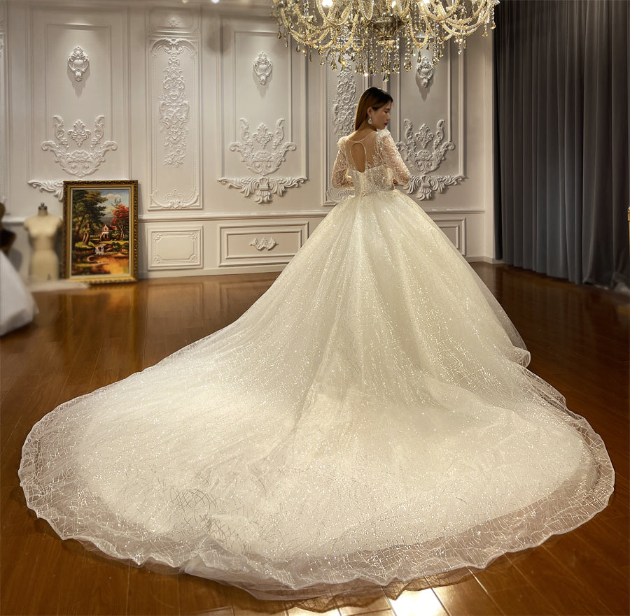 Long Tail lace high quality Dream Wedding Dress