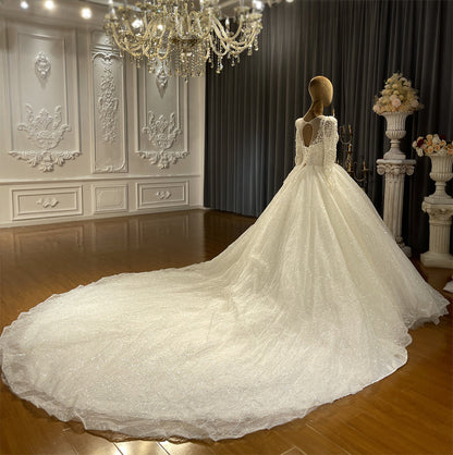 Latest Design Cross White Lace dream wedding dress