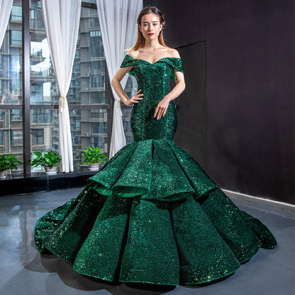 adult birthday party dresses mermaid evening dresses cut sequin green evening gowns