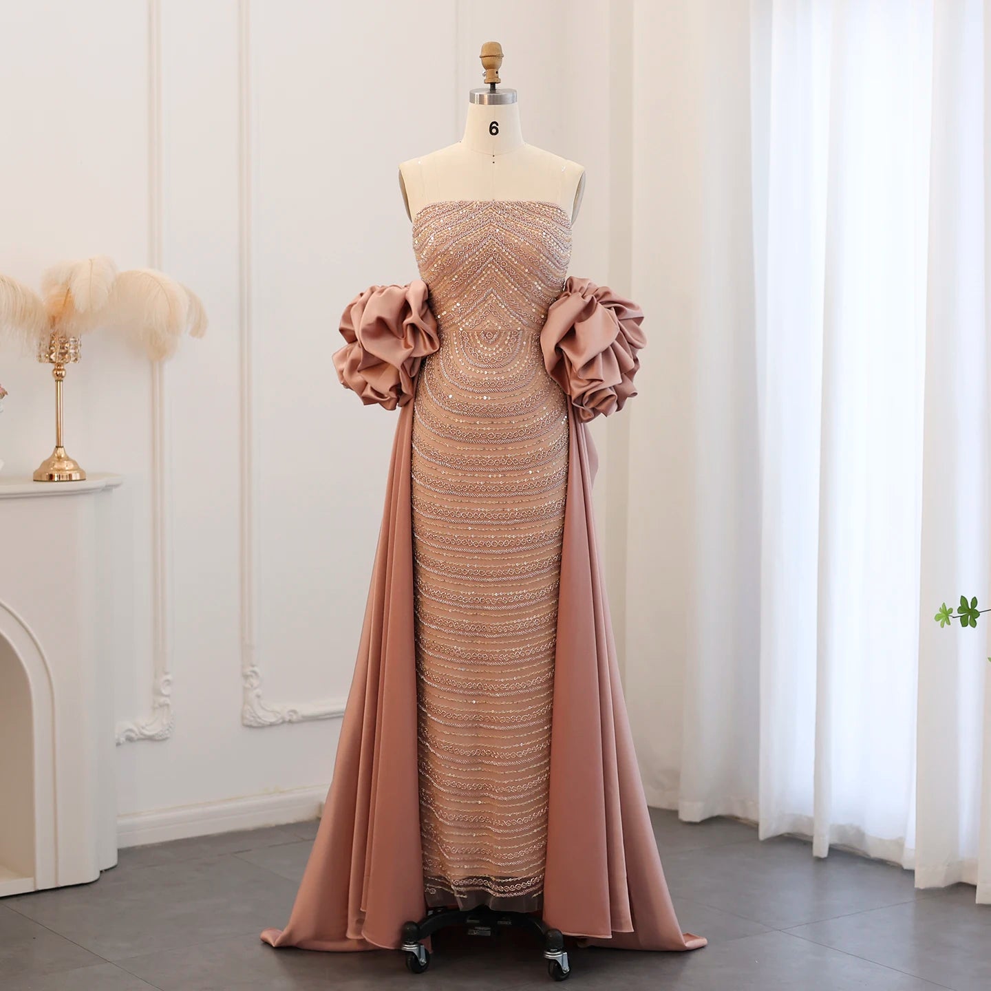 Luxury Dusty Rose Evening Dresses with Cape Elegant Strapless Midi Wom sultanti Luxury Dusty Rose Evening Dresses with Cape Elegant Strapless Midi Wom sultanti